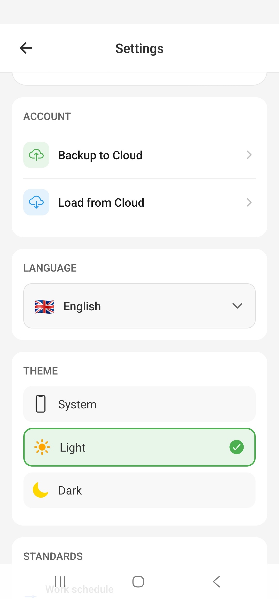 KlickZeit settings